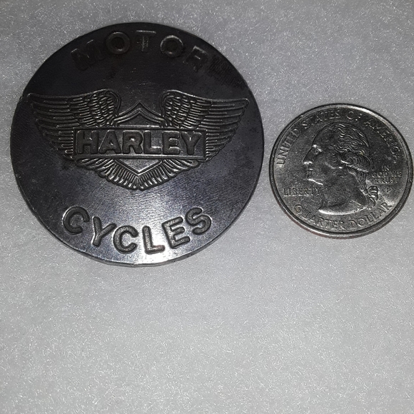 Vtg Sterling Silver Harley Davidson Pin - Picture 4 of 4